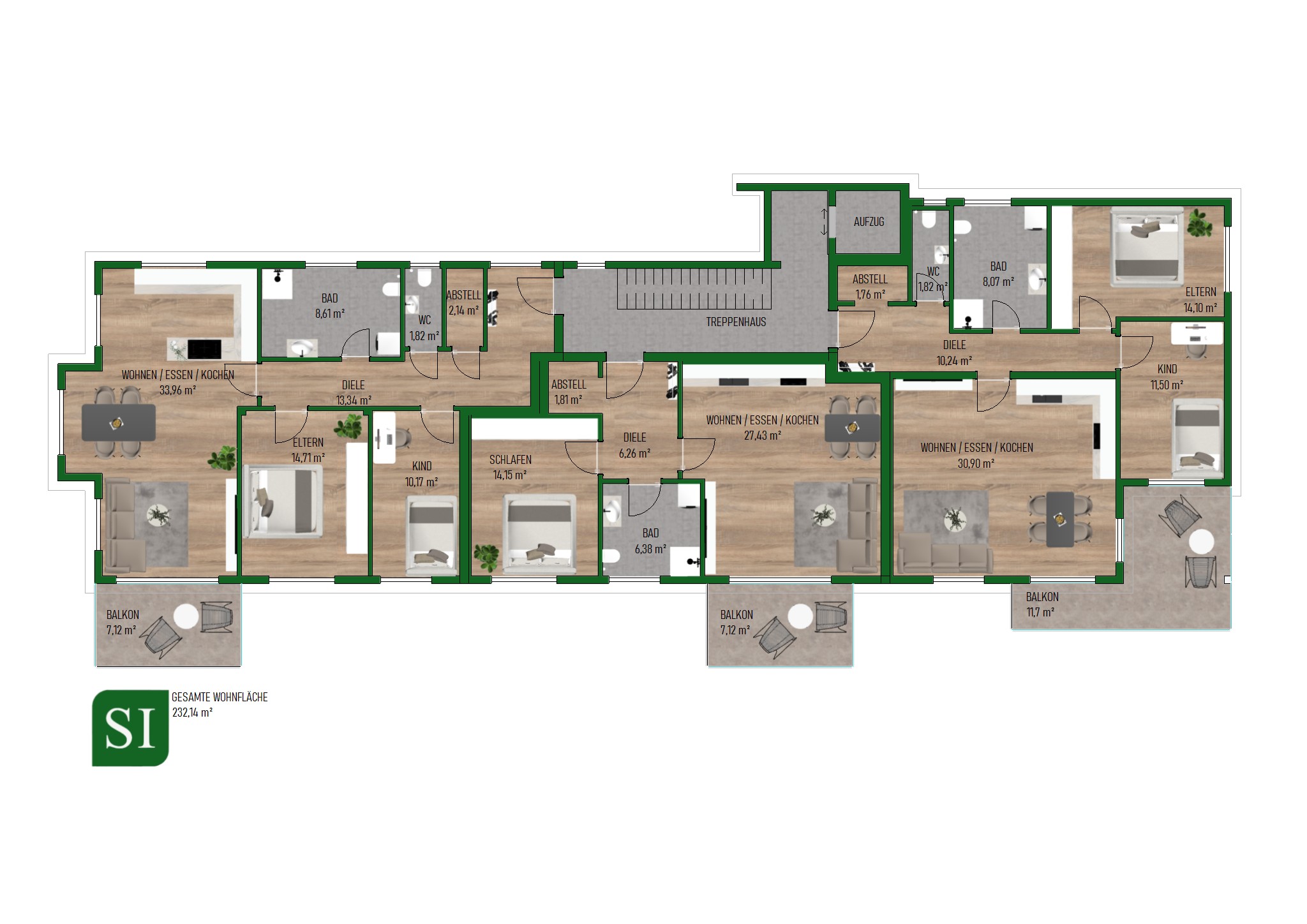 Grundriss 1. und 2. OG