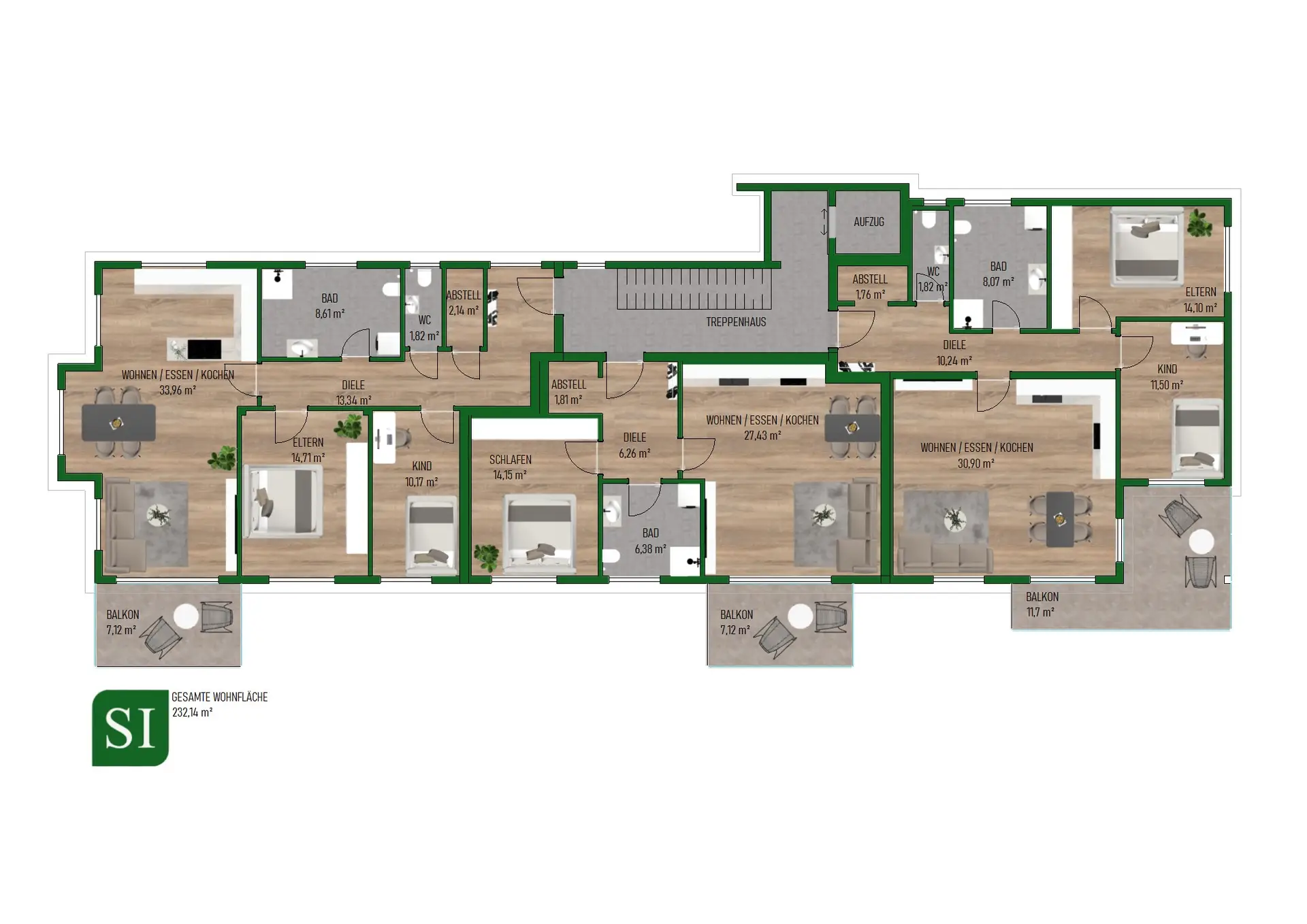 Grundriss 1. und 2. OG